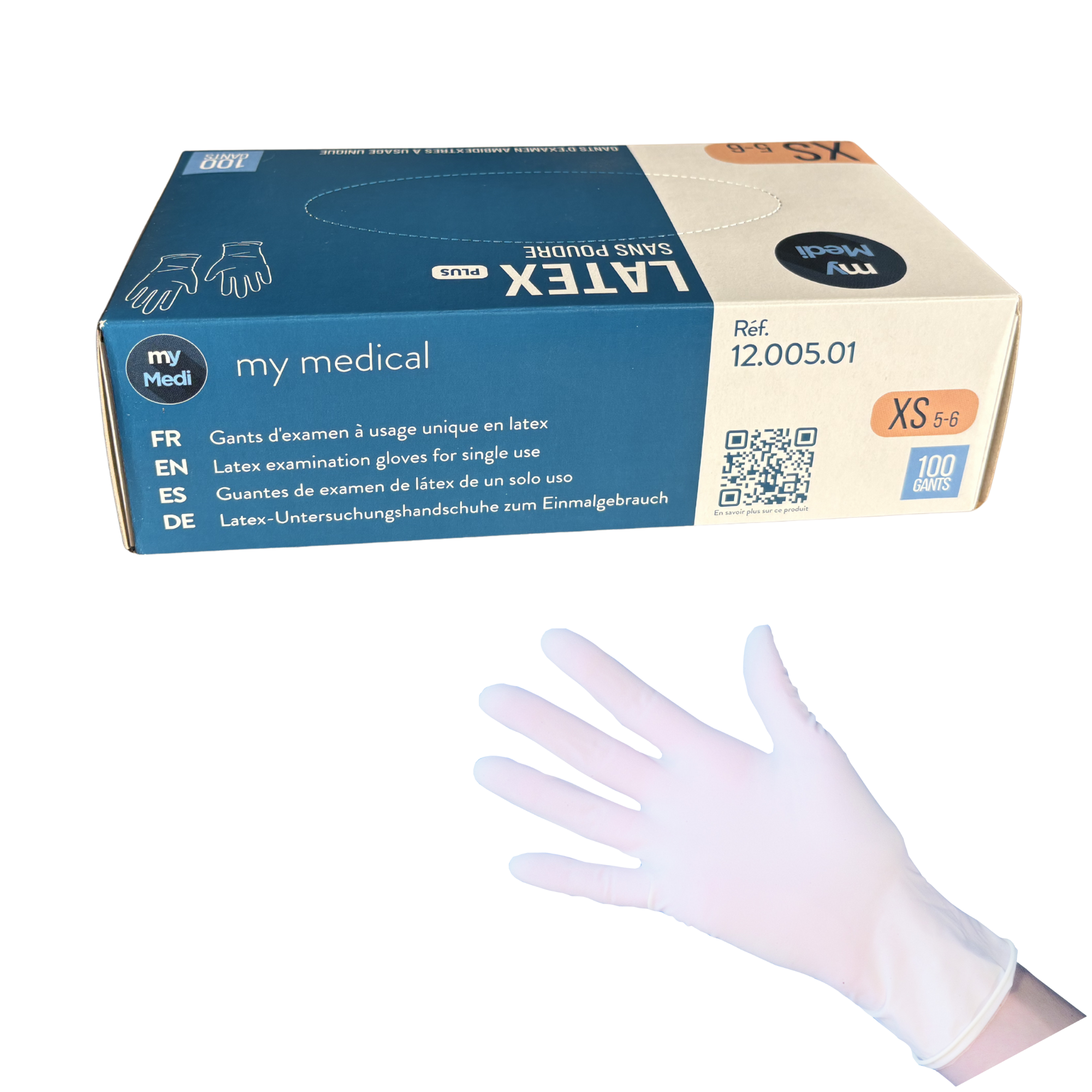 Examination Gloves - Latex - Powder Free - Ambidextrous - Box of 100 - My Podologie
