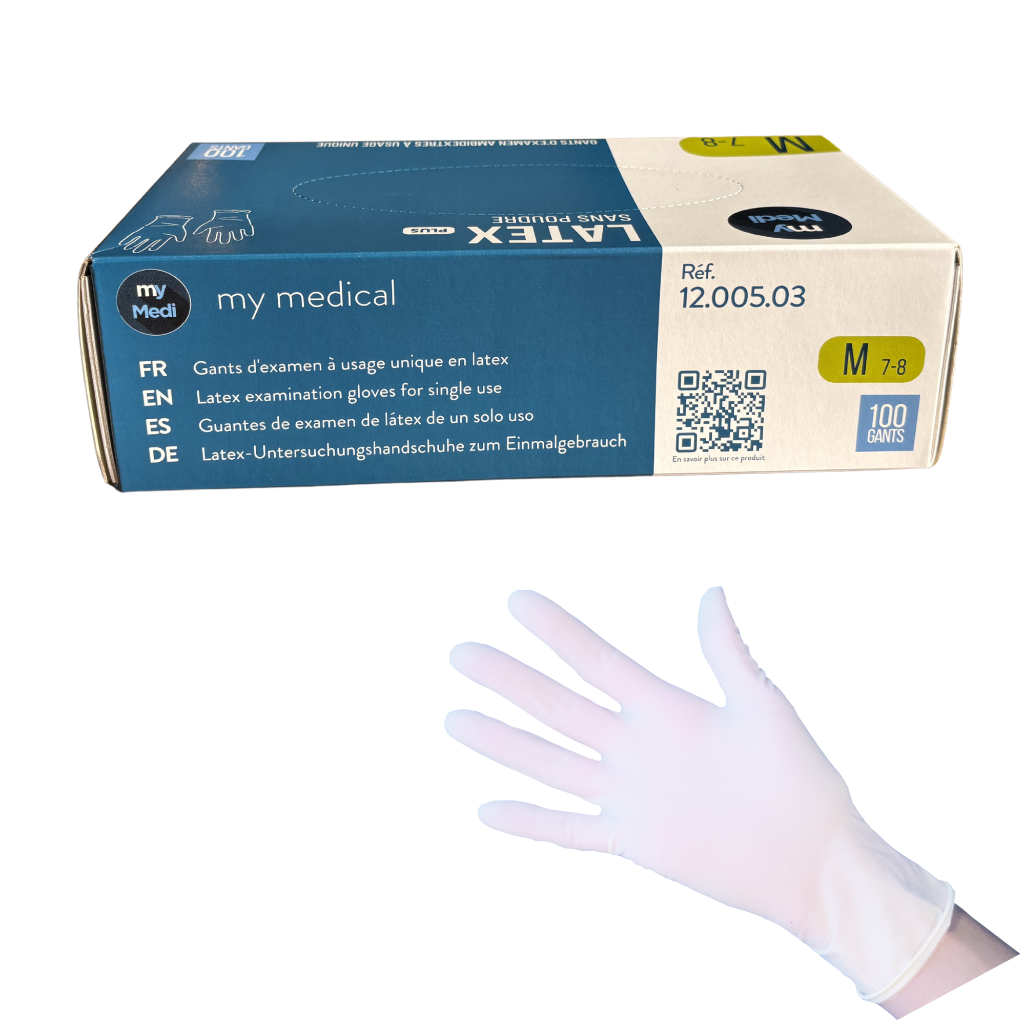 Examination Gloves - Latex - Powder Free - Ambidextrous - Box of 100 - My Podologie