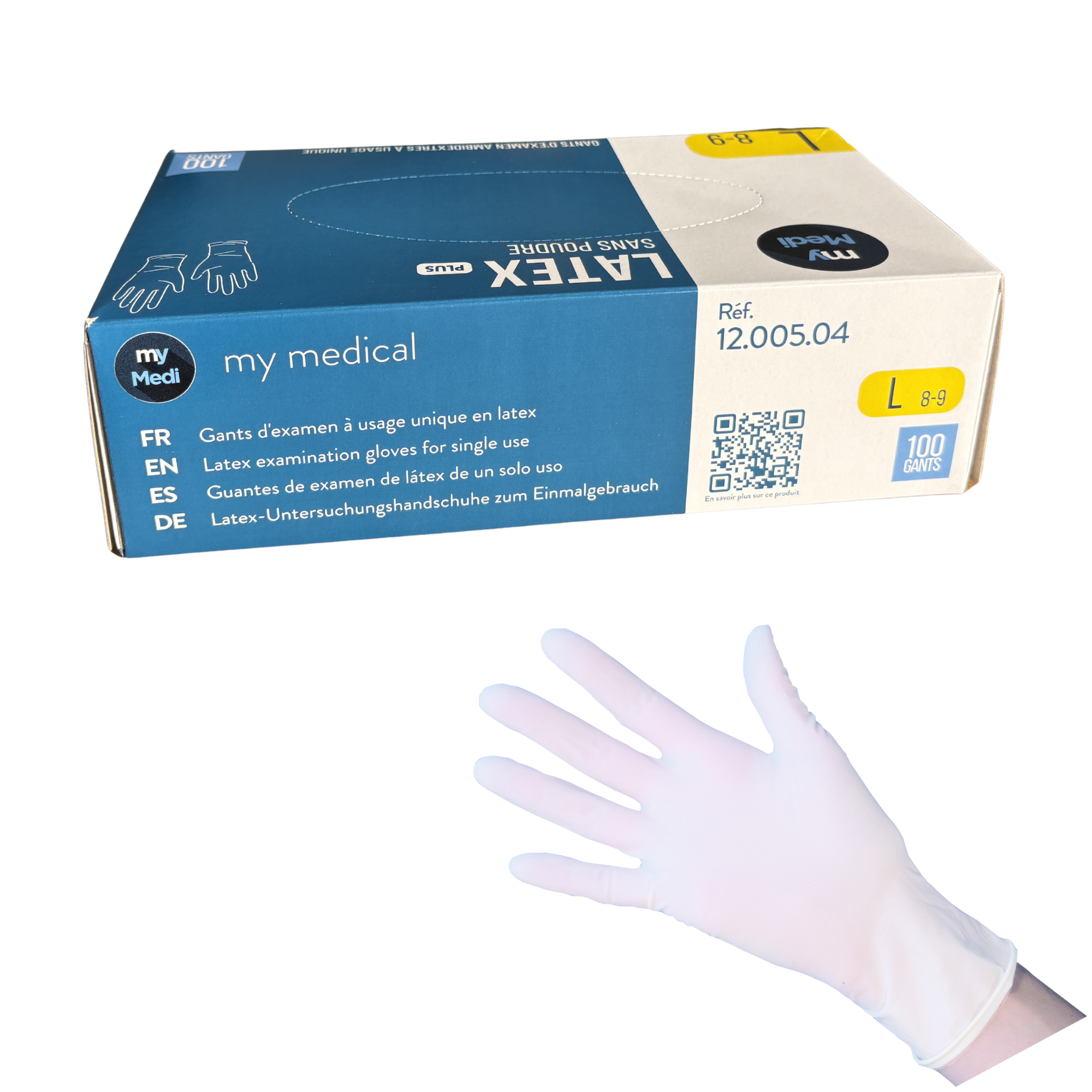 Examination Gloves - Latex - Powder Free - Ambidextrous - Box of 100 - My Podologie