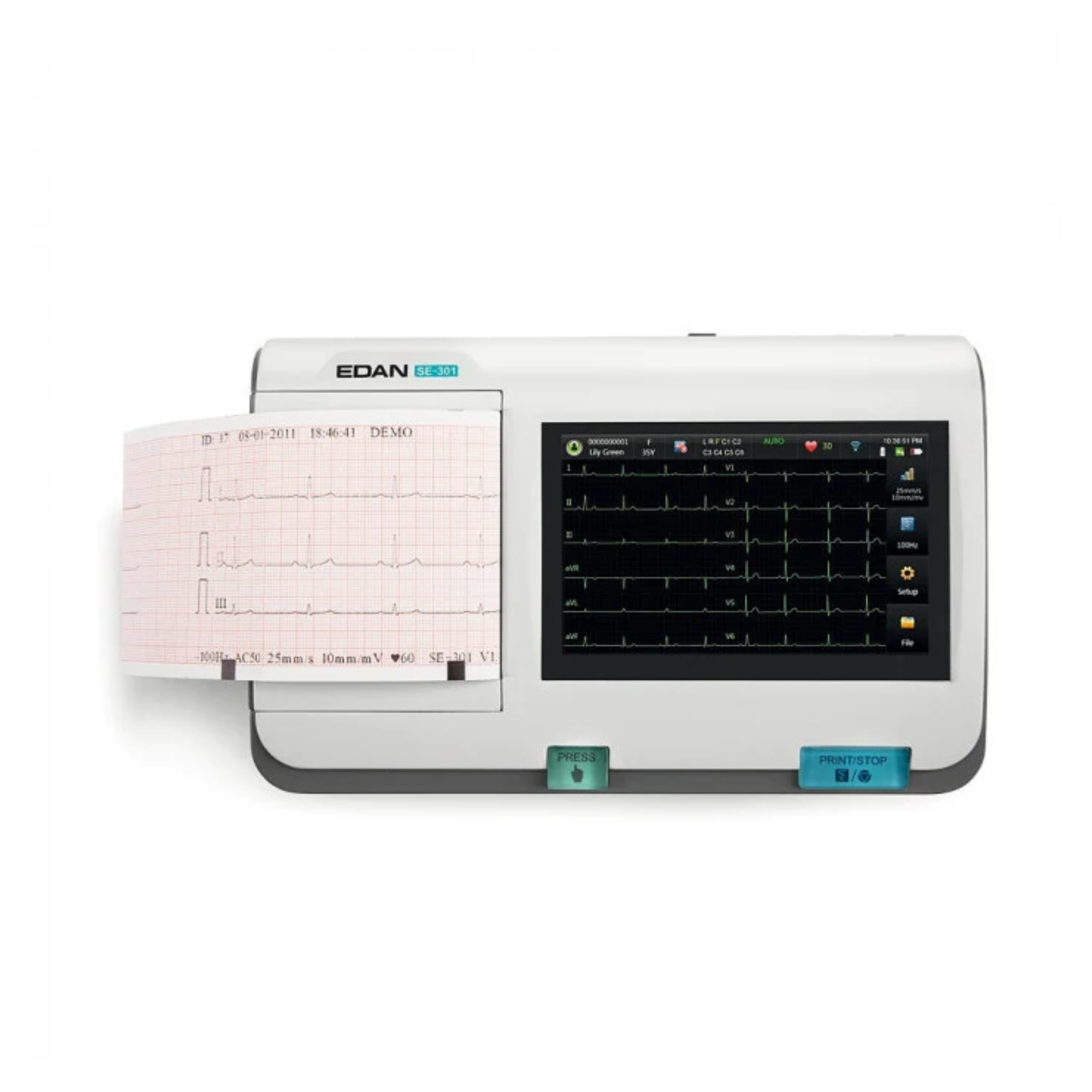 SE-301 3-Channel Touchscreen Electrocardiograph - EDAN