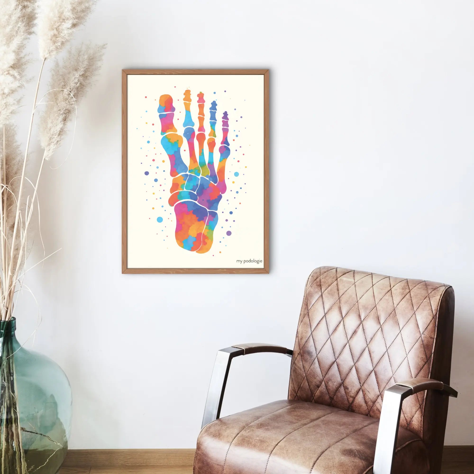Affiche décorative - Anatomie du pied en version colorée