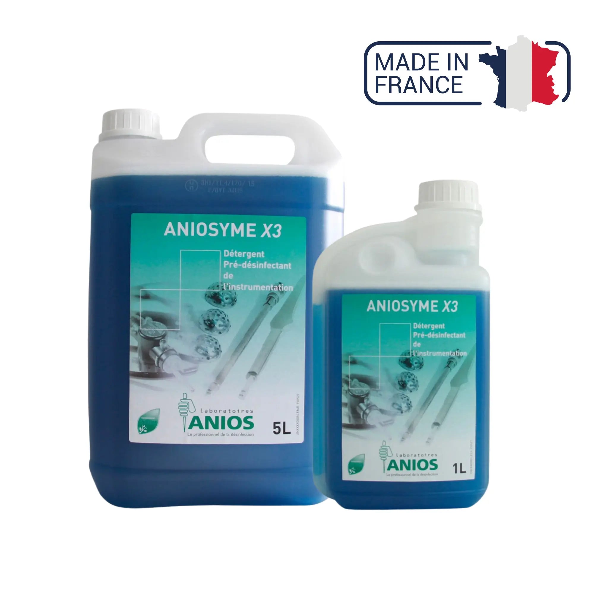 Aniosyme X3 Détergent instrumentation - Bidon de 1L ou 5L - Anios