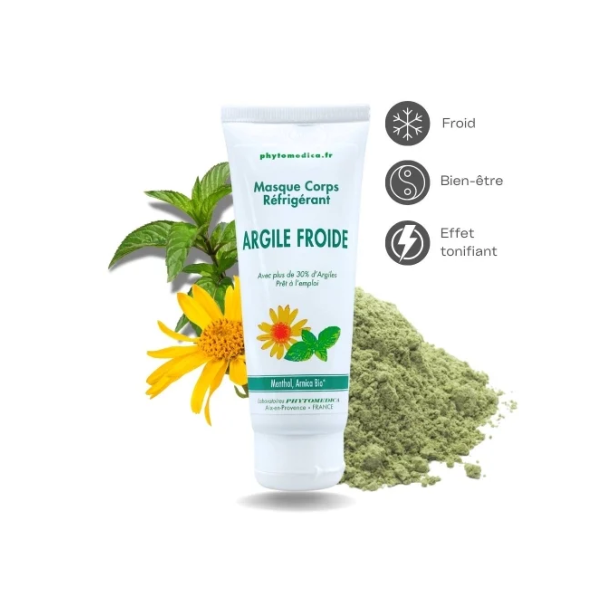 Argile froide - Masque corps réfrigérant - 2 contenances - Phytomédica - My Médical