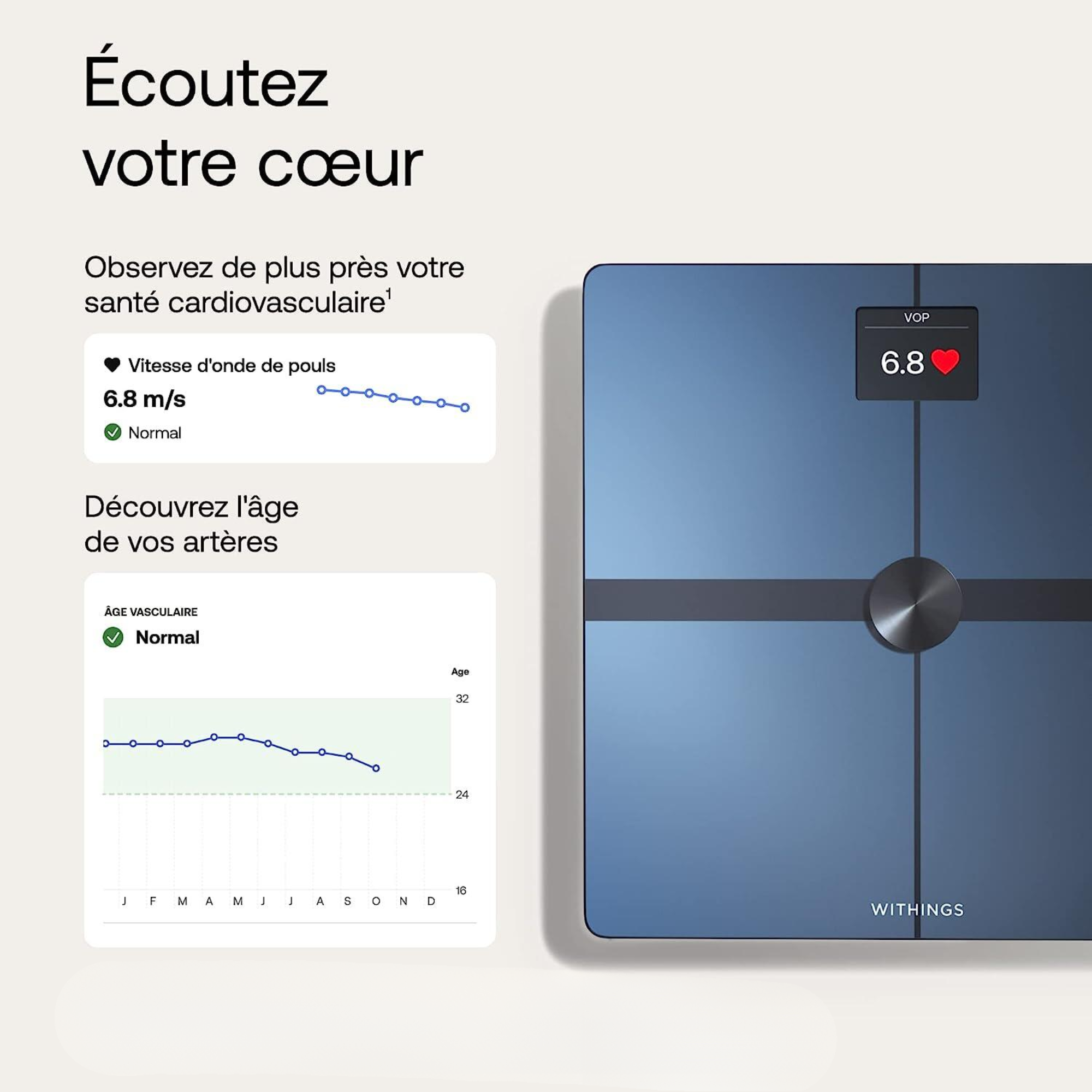 Balance Body Comp Connectée Intelligente - Check-up puissant - Deux coloris - Withings - My Médical