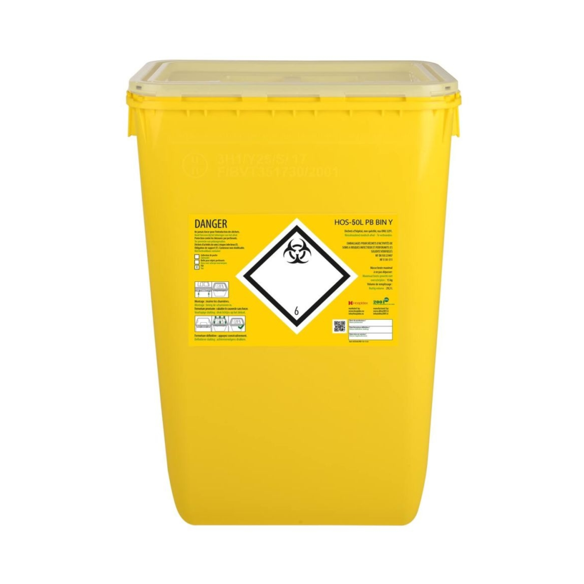 Clinisafe Rectangular Plastic Drum Container - Hospidex