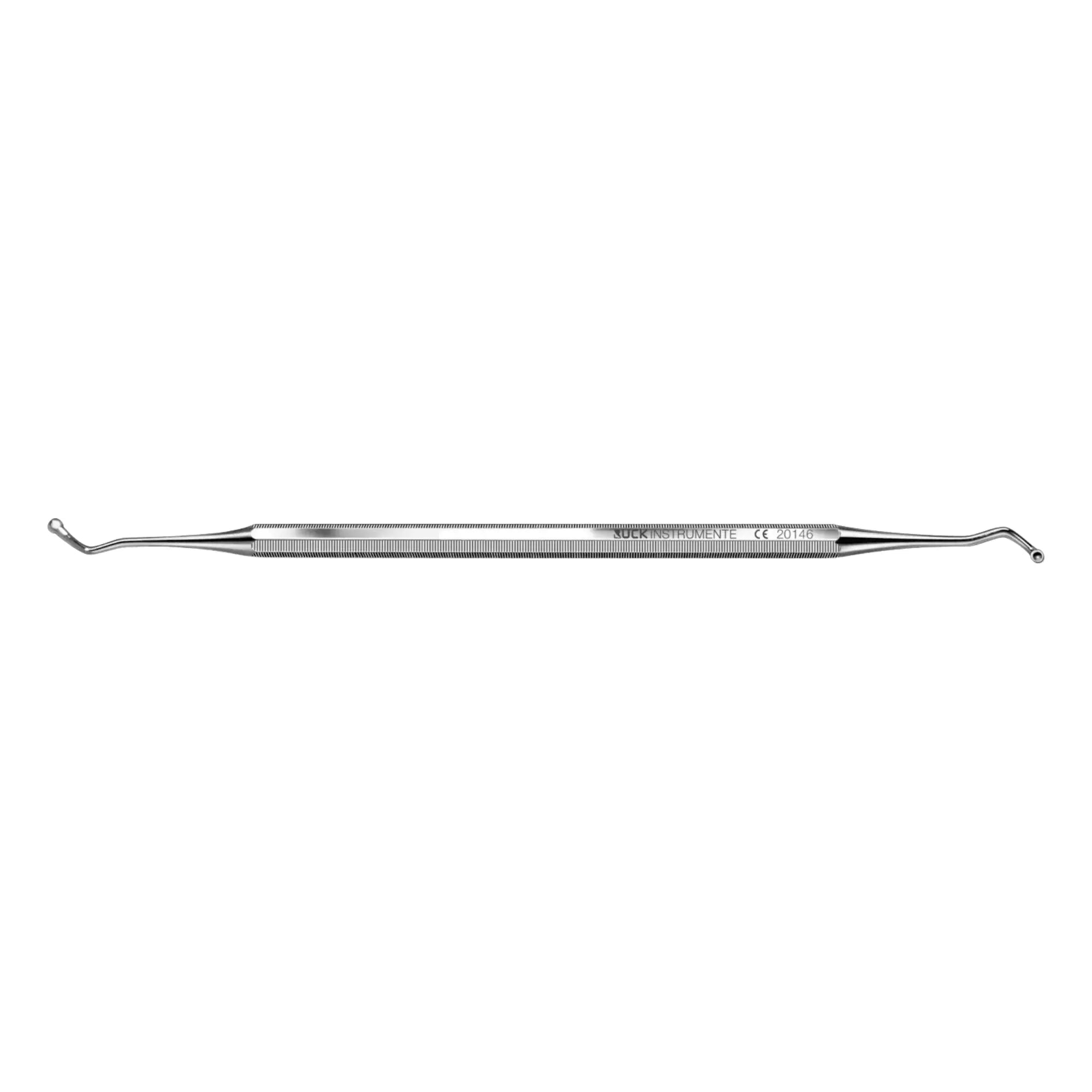 Double-headed hollow curette - Length: 17 cm - Ruck