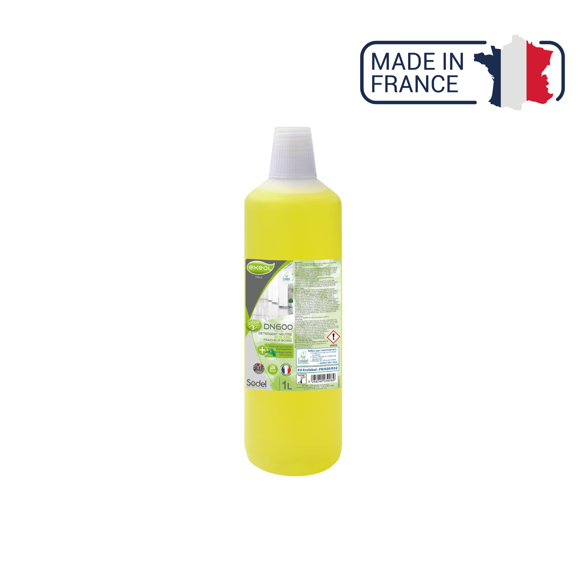 DN600 - Détergent neutre Ecolabel parfum fraîcheur boisée - Sodel Exeol 