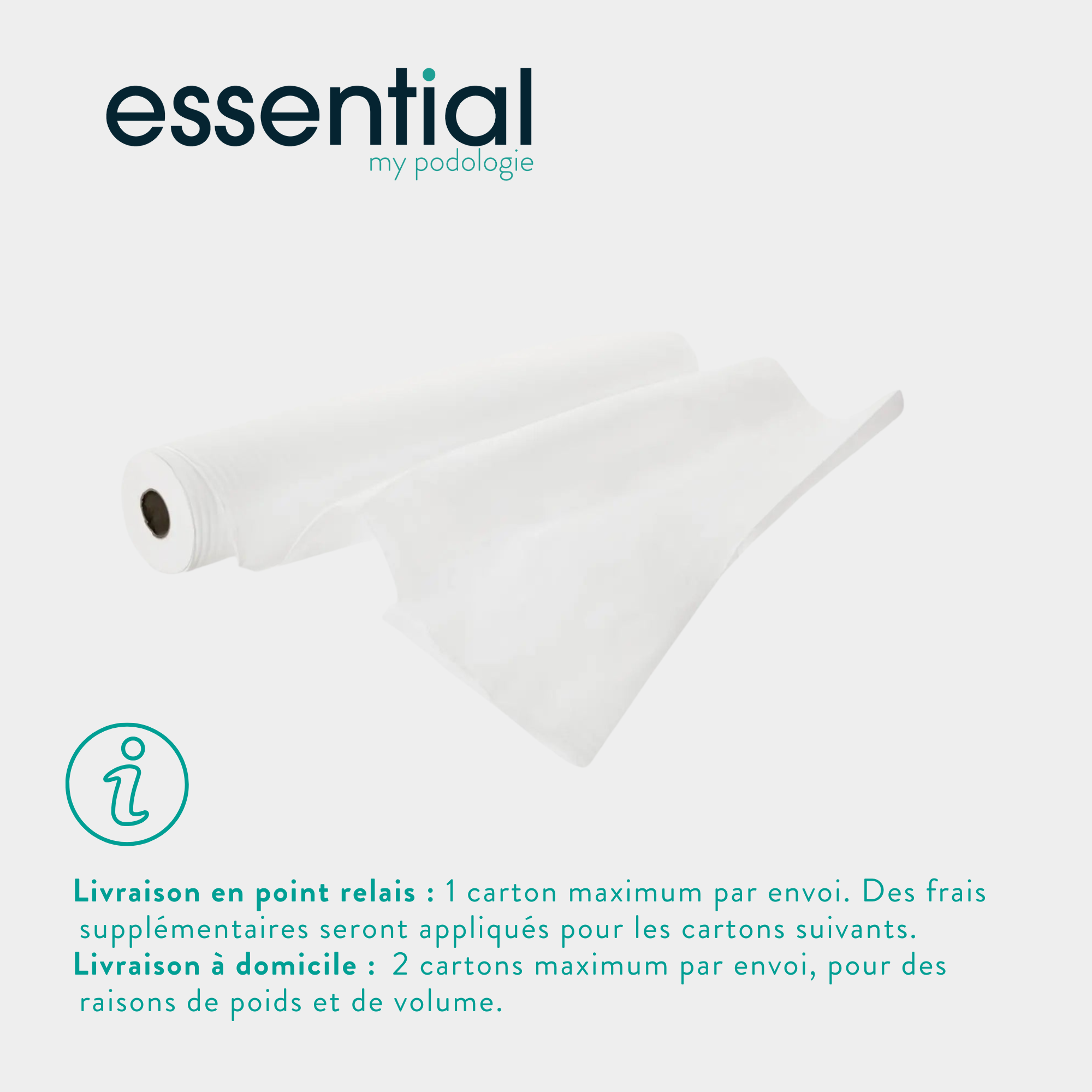 9 rolls White examination sheets - 121 sizes - 2 embossed folds