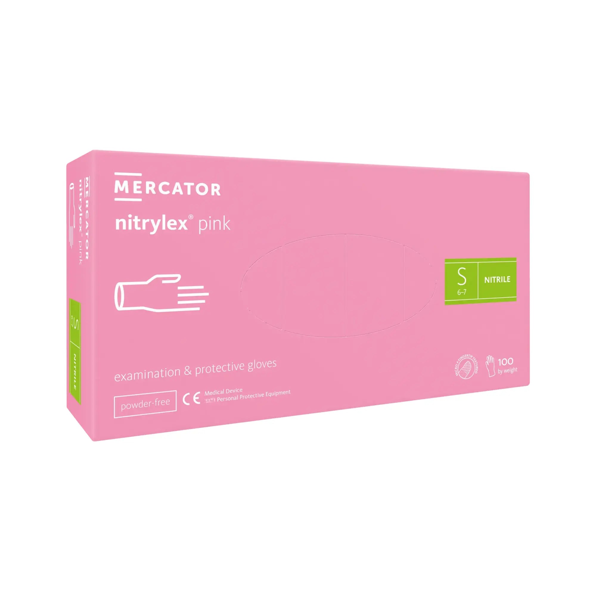 Examination Gloves - Pink Nitrile - Powder Free - Box of 100 - My Podologie