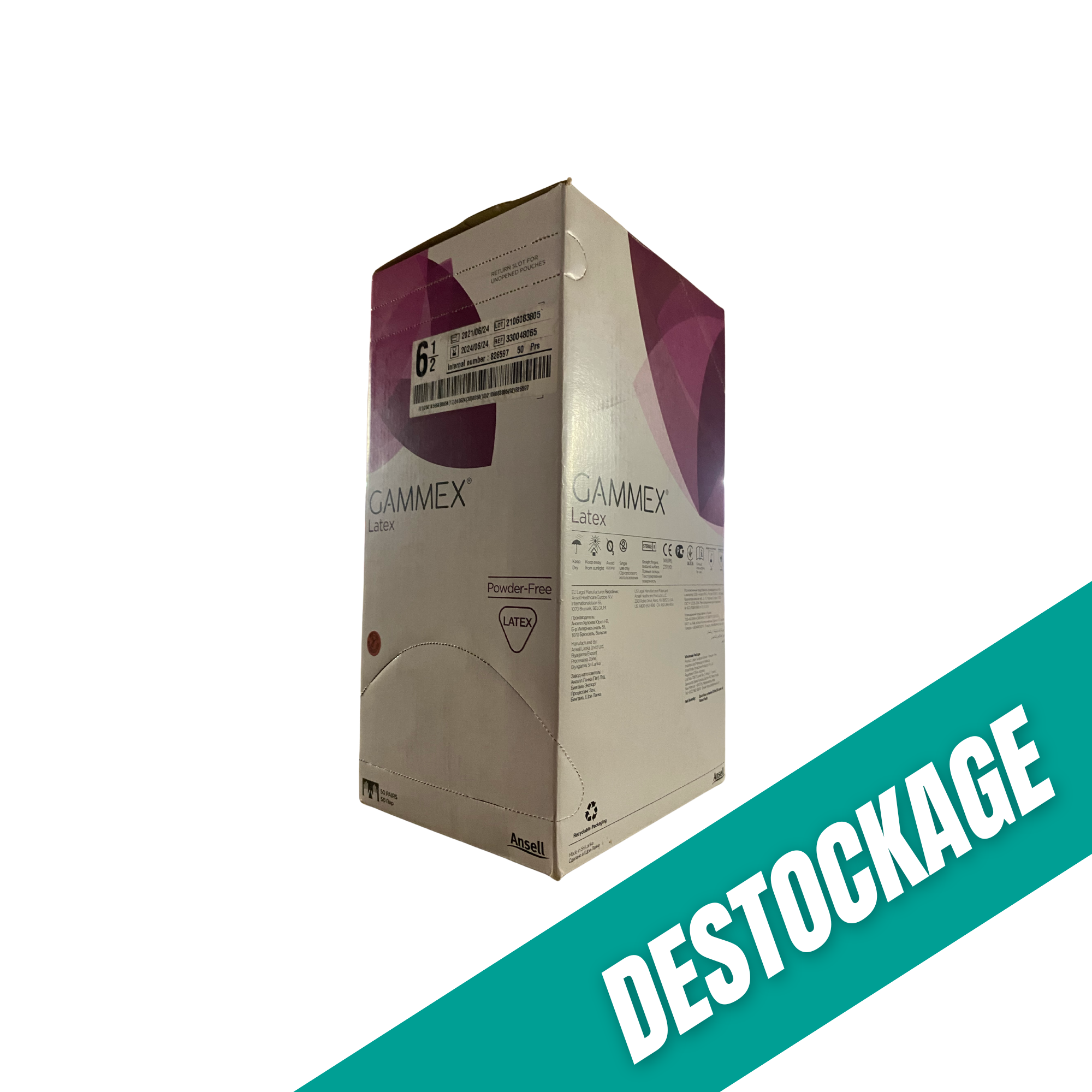 Gants de chirurgie latex Gammex - Taille 6 ou 6/1/2 - Boite de 50 paires // Destockage - My Médical