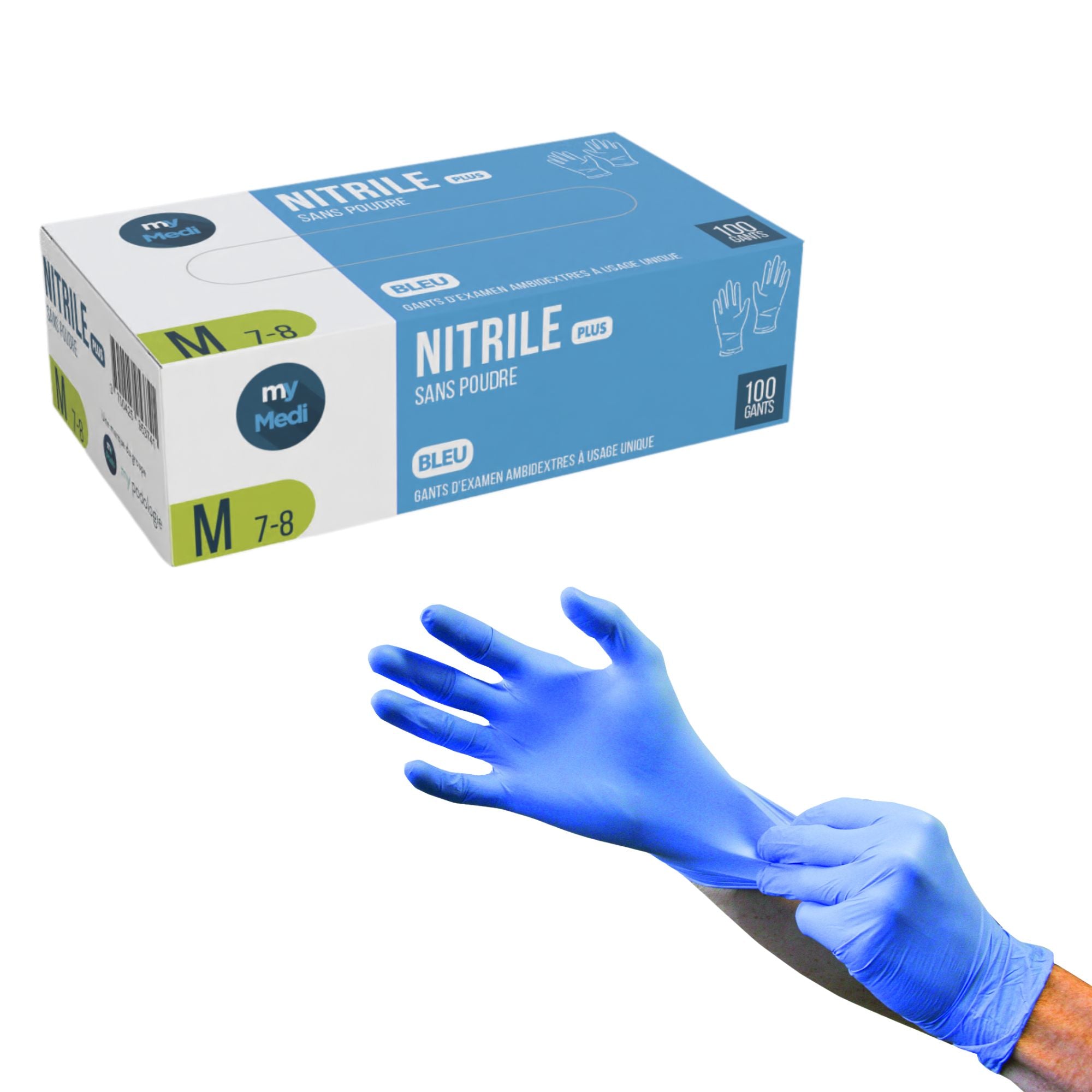 Examination Gloves - Nitrile - Powder Free - Ambidextrous - Box of 100 - My Podologie