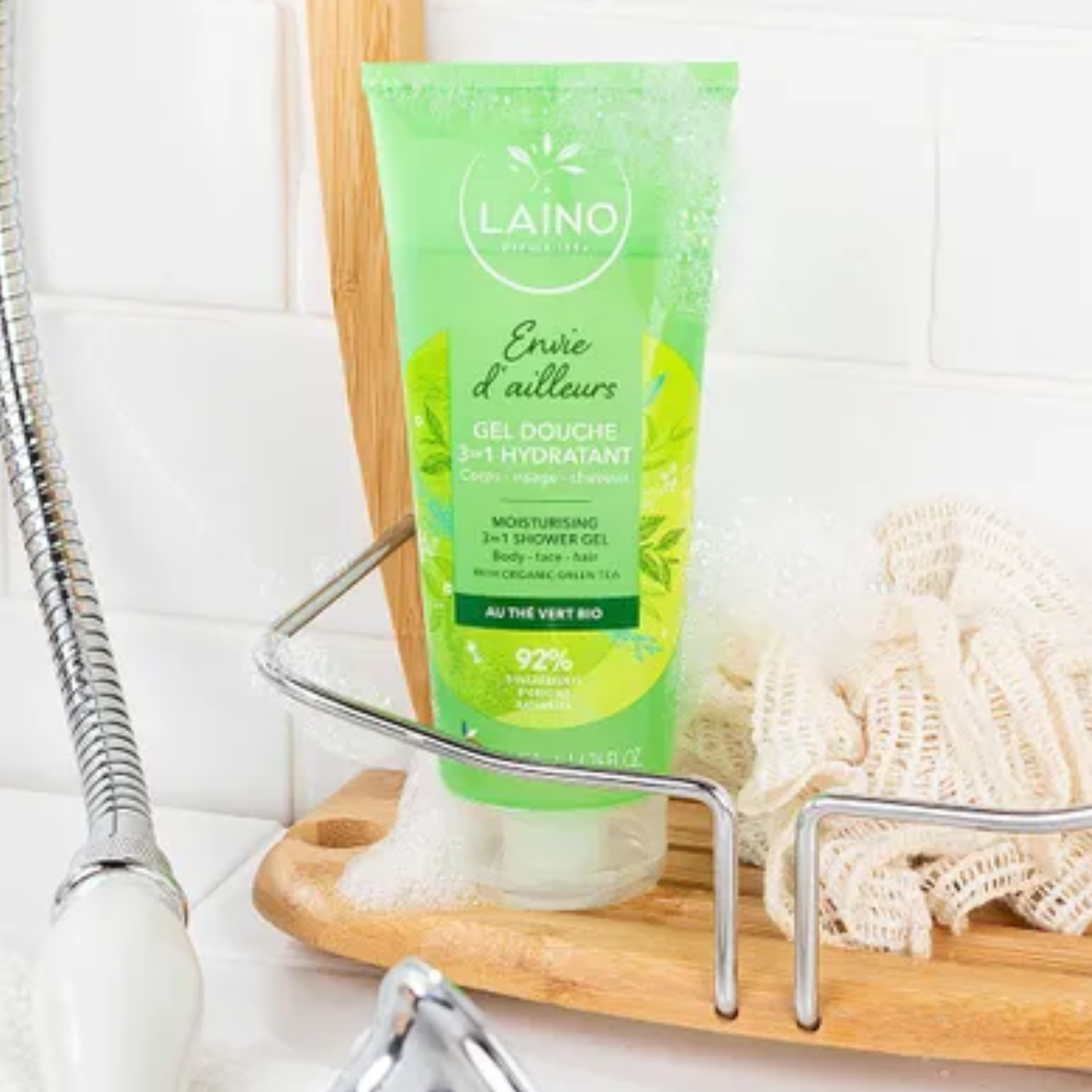 Gel Douche Hydratant - Thé Vert Bio - 3 en 1 - 200ml - Laino - My Médical
