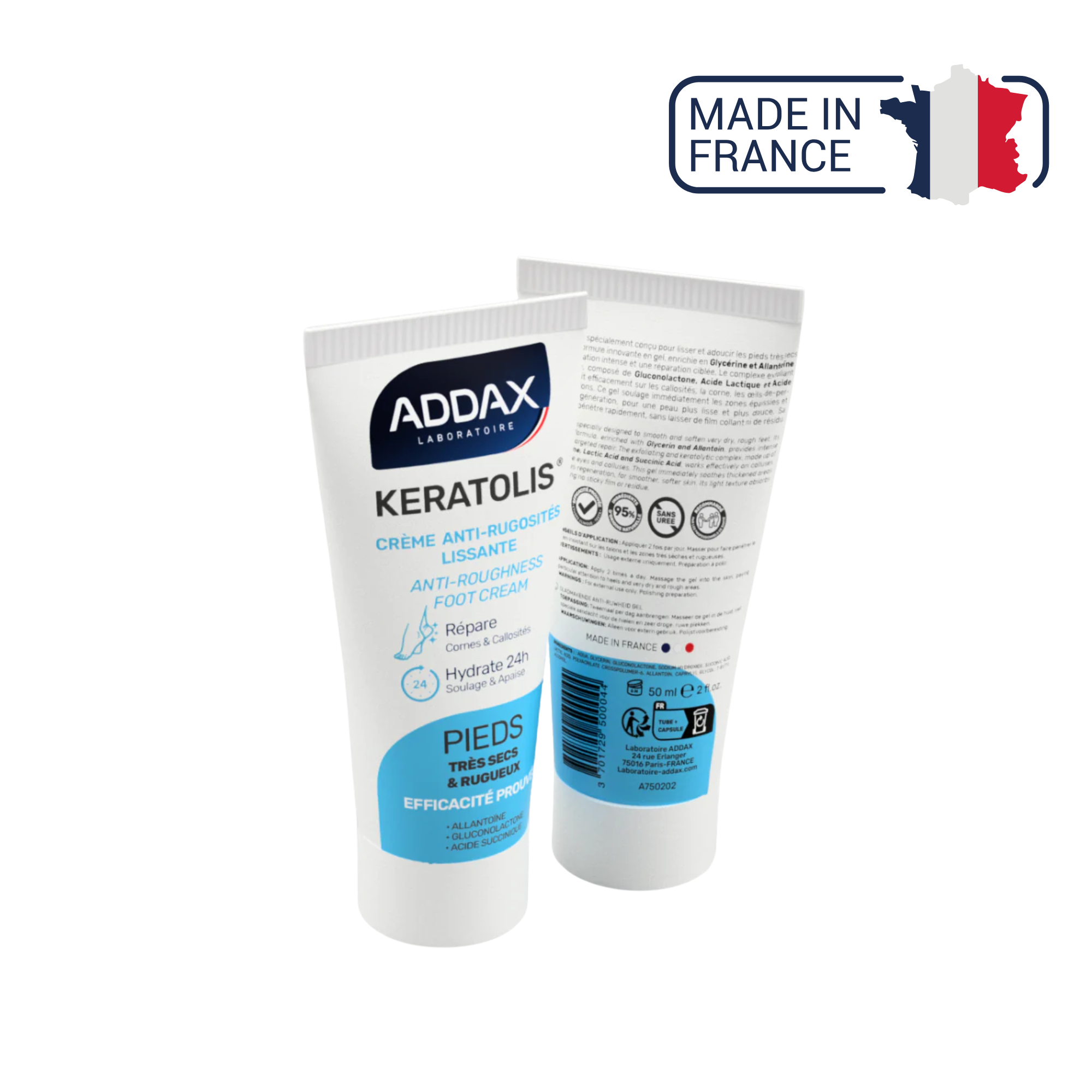 KERATOLIS® - Crème pieds anti-rugosités lissante - 50 ml - Laboratoire Addax - My Médical
