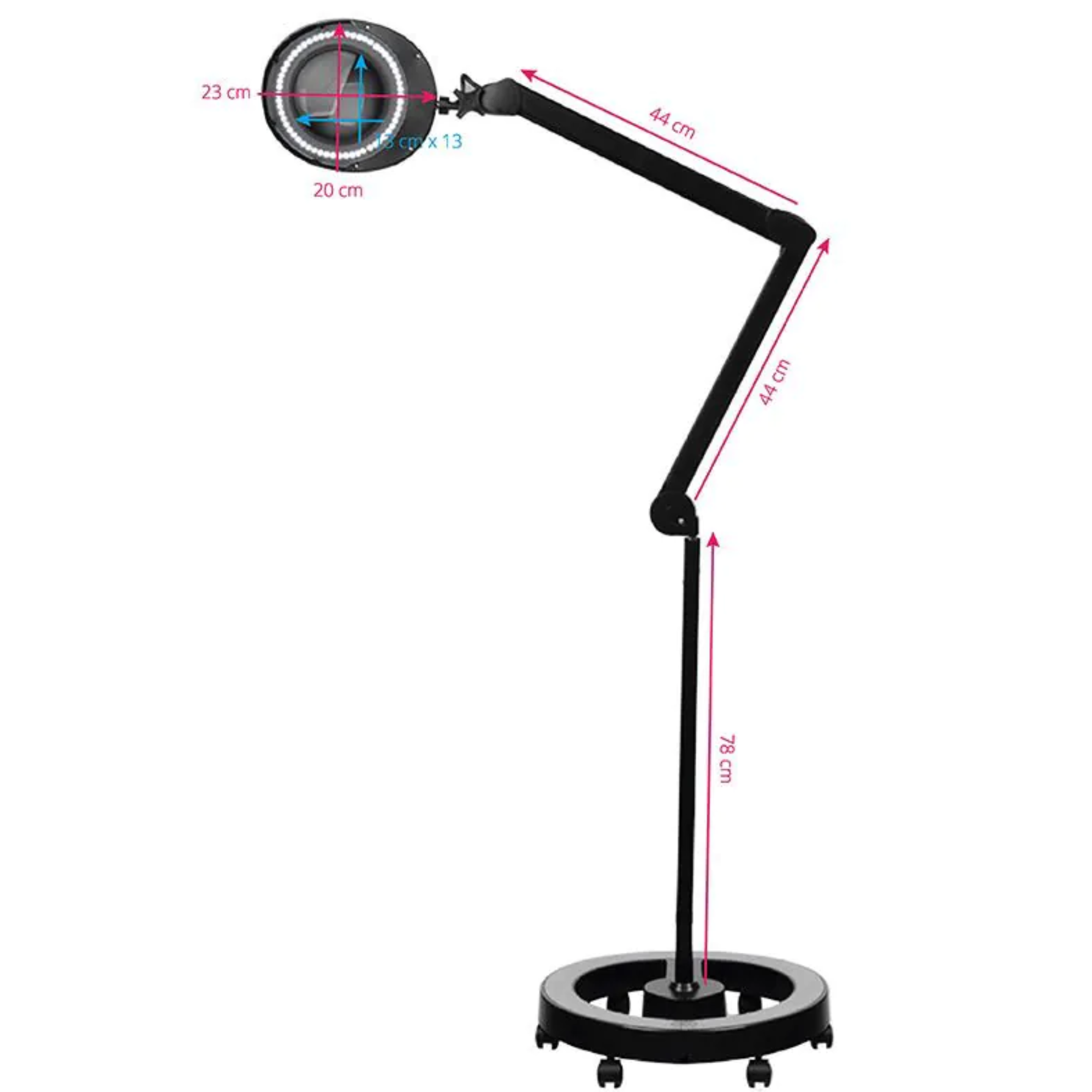 Lampe loupe Elegante 6025 avec trépied - Blanc ou noir - Essential by My Podologie - My Médical