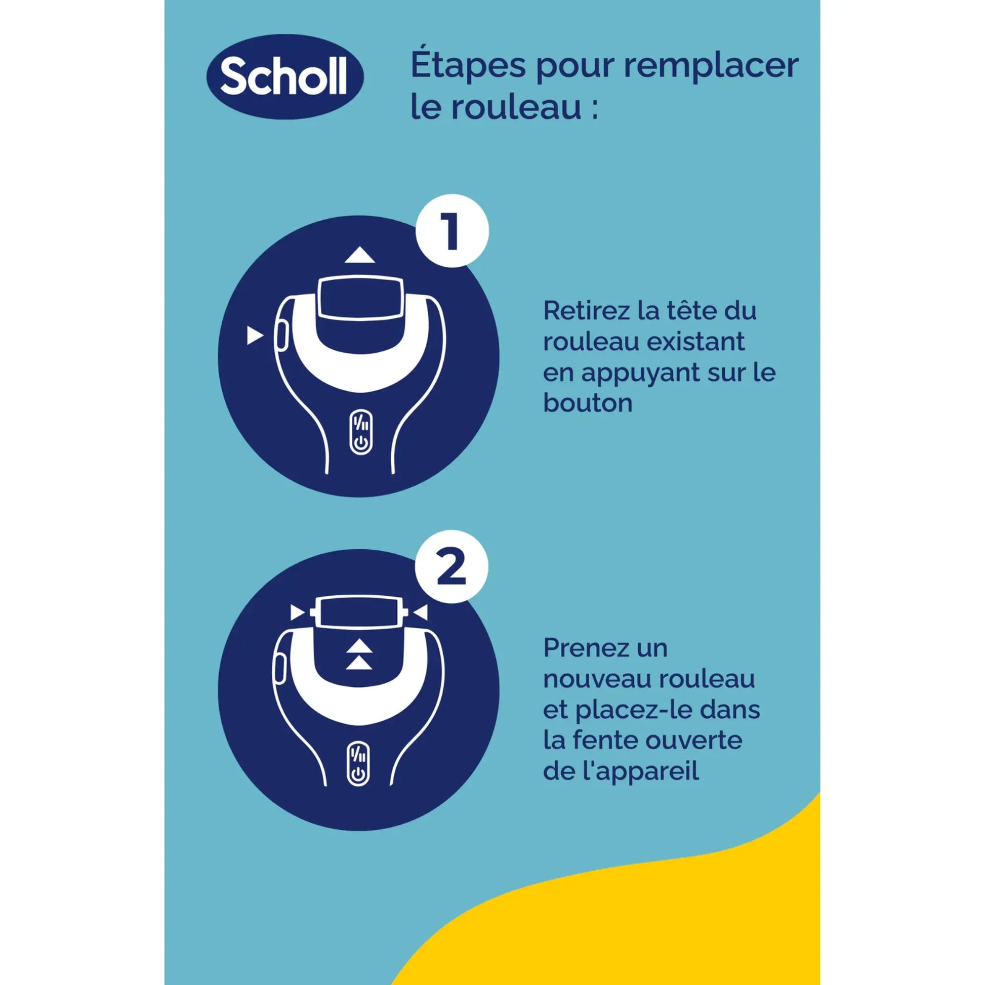 Recharge Rouleau 2 en 1 Exfoliant et Lissant - Râpe de Pédicurie Électrique - Scholl - My Médical