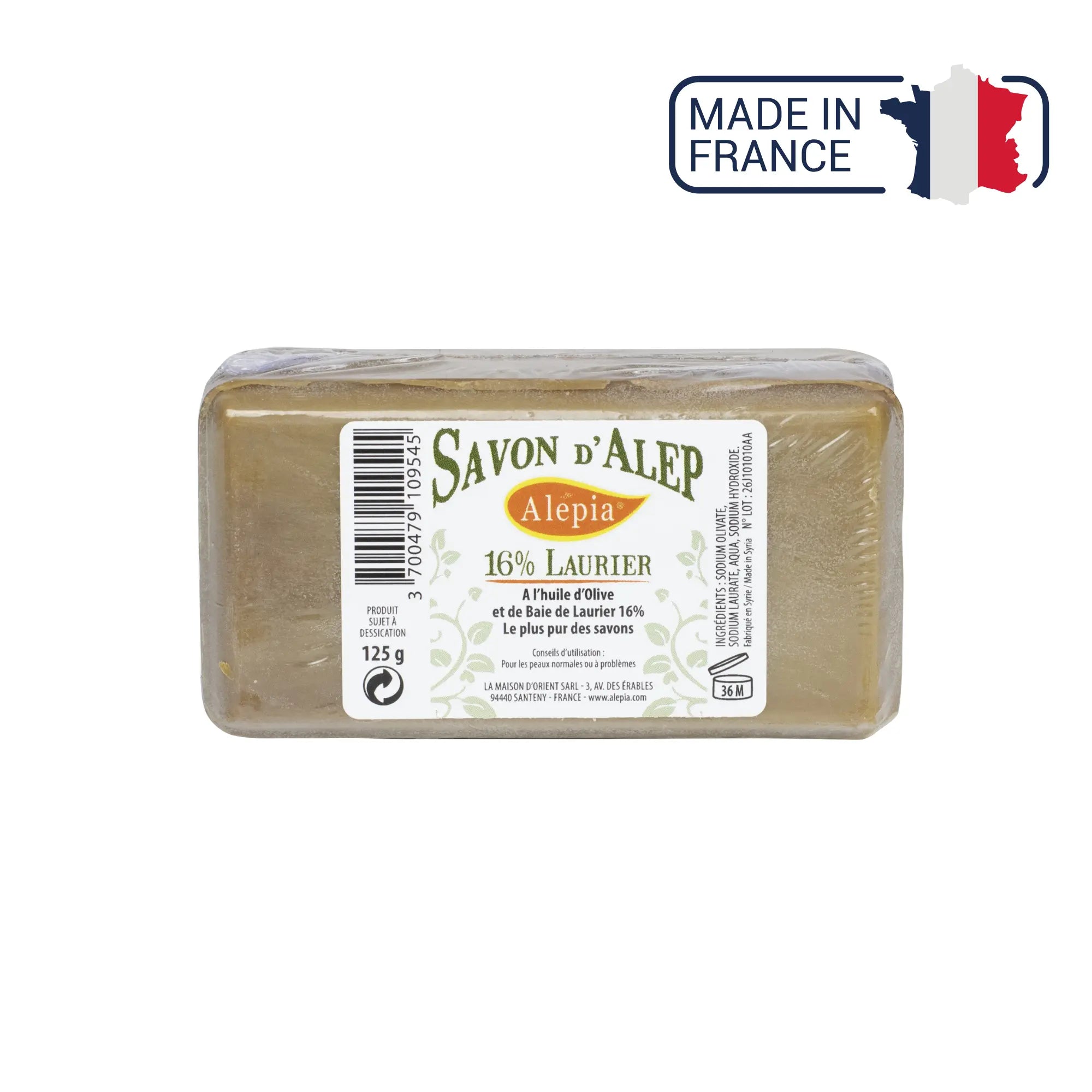 Aleppo soap 16% laurel - 125 g - Alépia