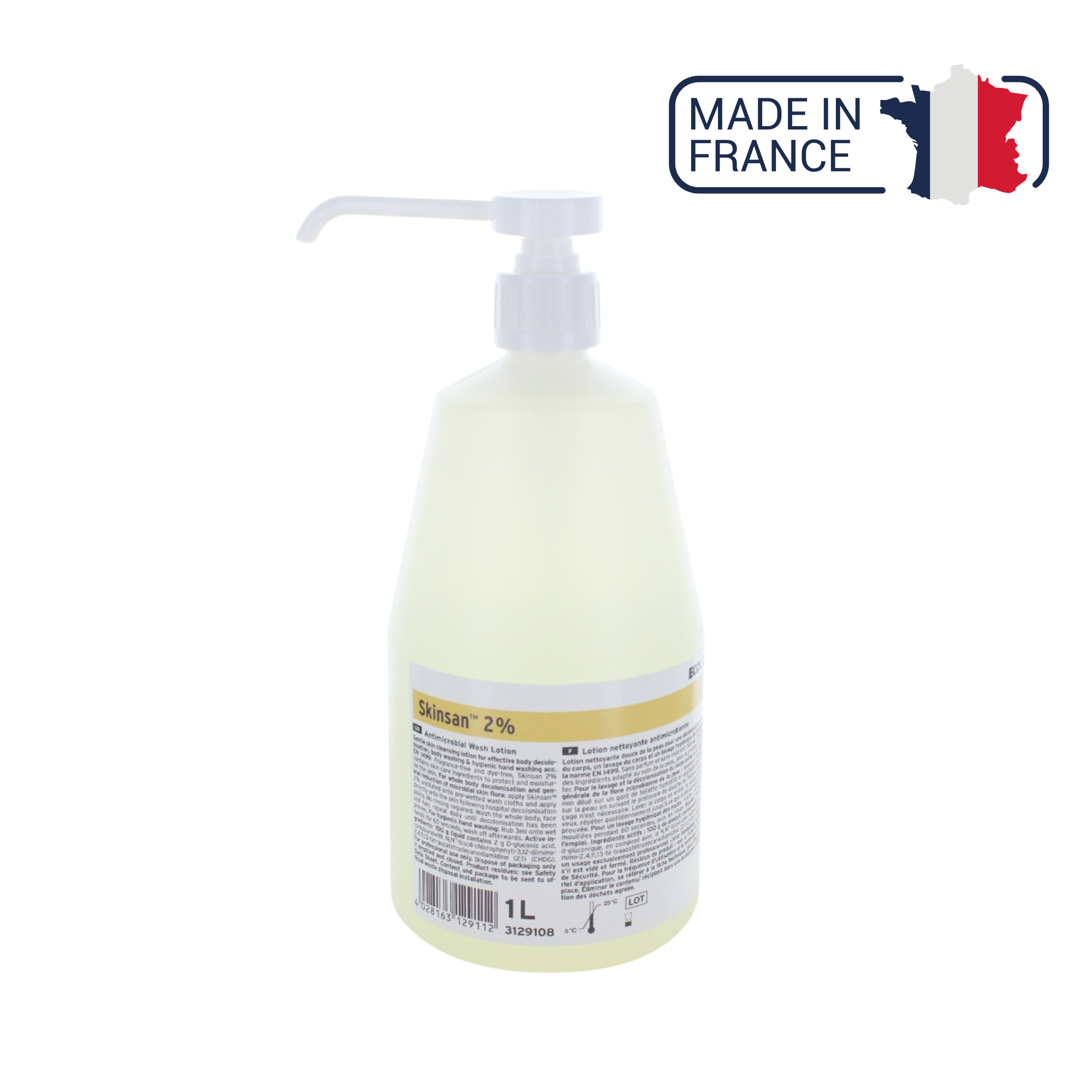 Skinsan 2% savon antiseptique - Différentes tailles - Anios Anios  1-L-Pompe