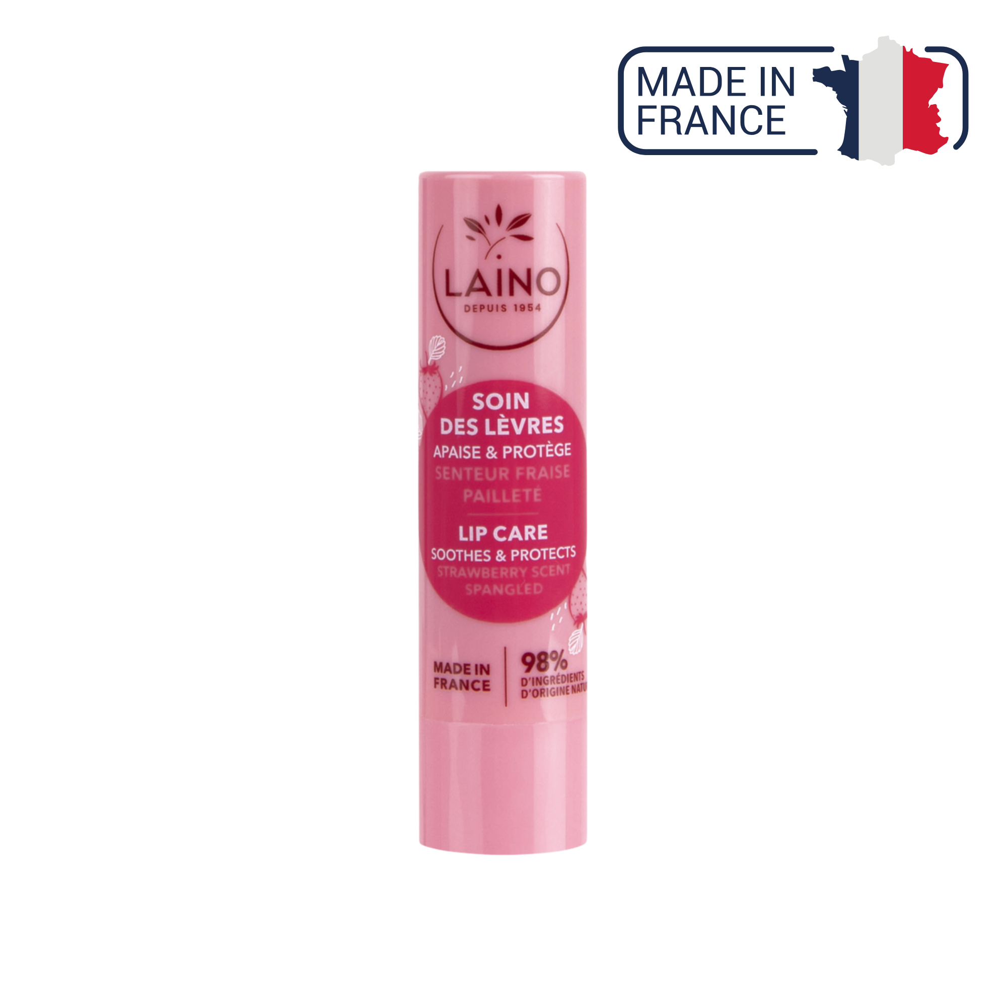 Soin des lèvres - Senteur Fraise Pailleté - Laino