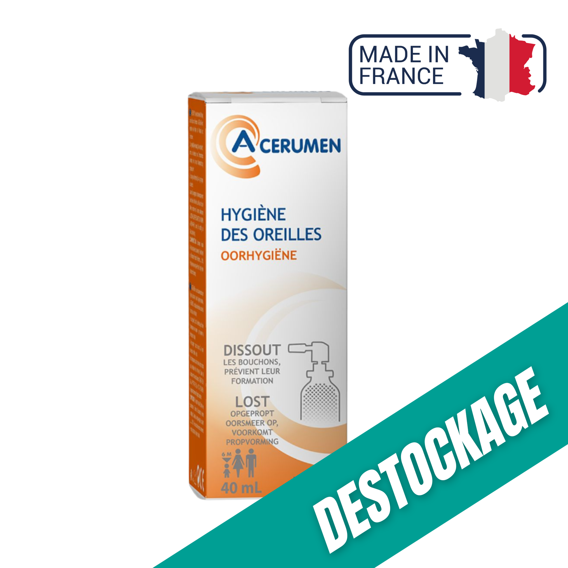 Spray Hygiène des oreilles - 40ml coloré - A-Cerumen // Date dépassée - My Médical