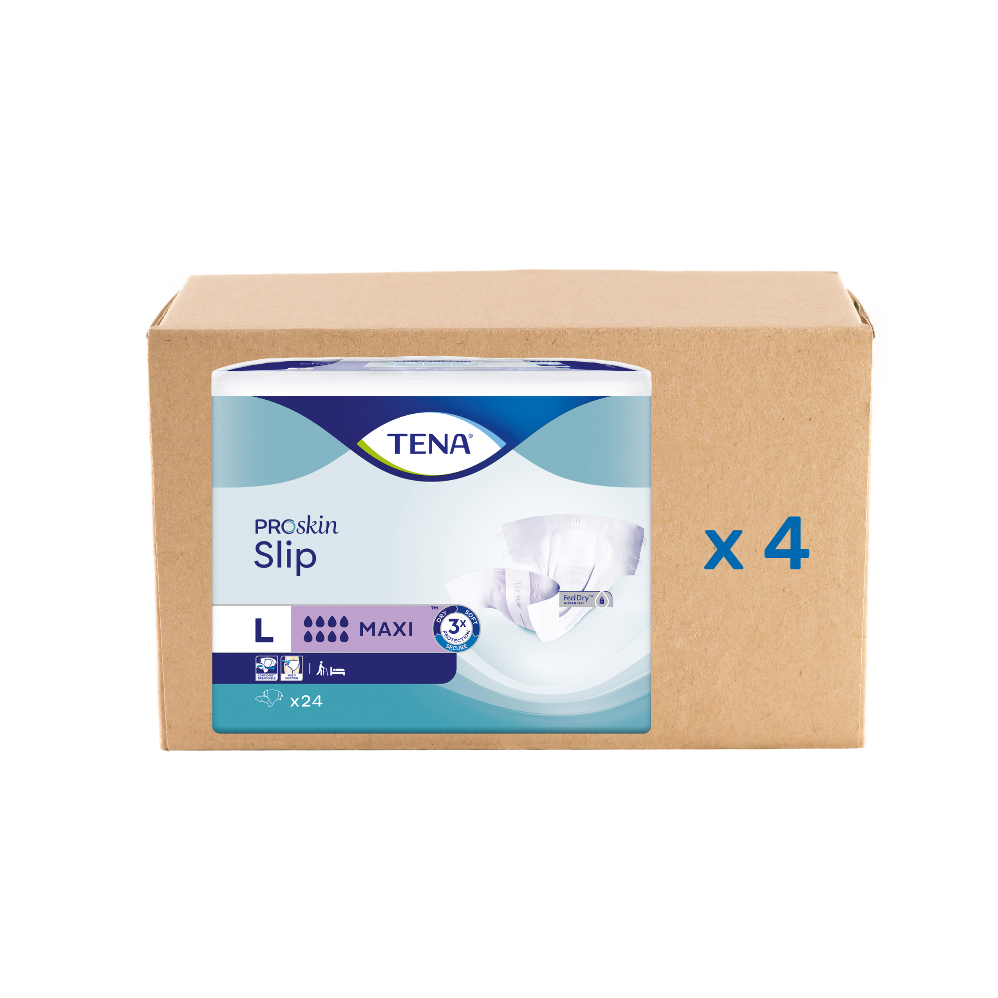 Pack 3x24U Tena Slip Proskin Maxi - 8 gouttes - 4 tailles - Tena