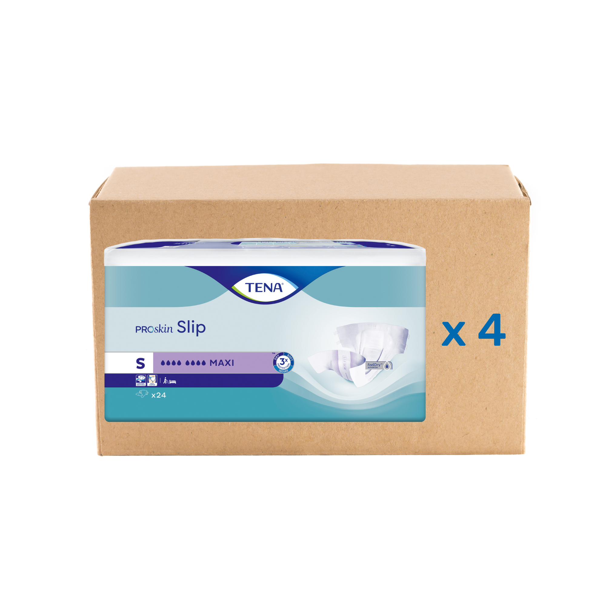 Pack 3x24U Tena Slip Proskin Maxi - 8 gouttes - 4 tailles - Tena