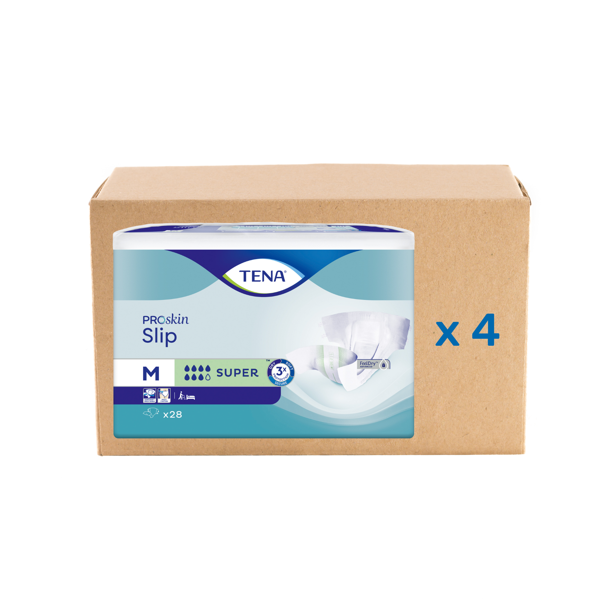 Pack 3x30/28U Tena Slip Proskin Super - 7 gouttes - 4 tailles - Tena