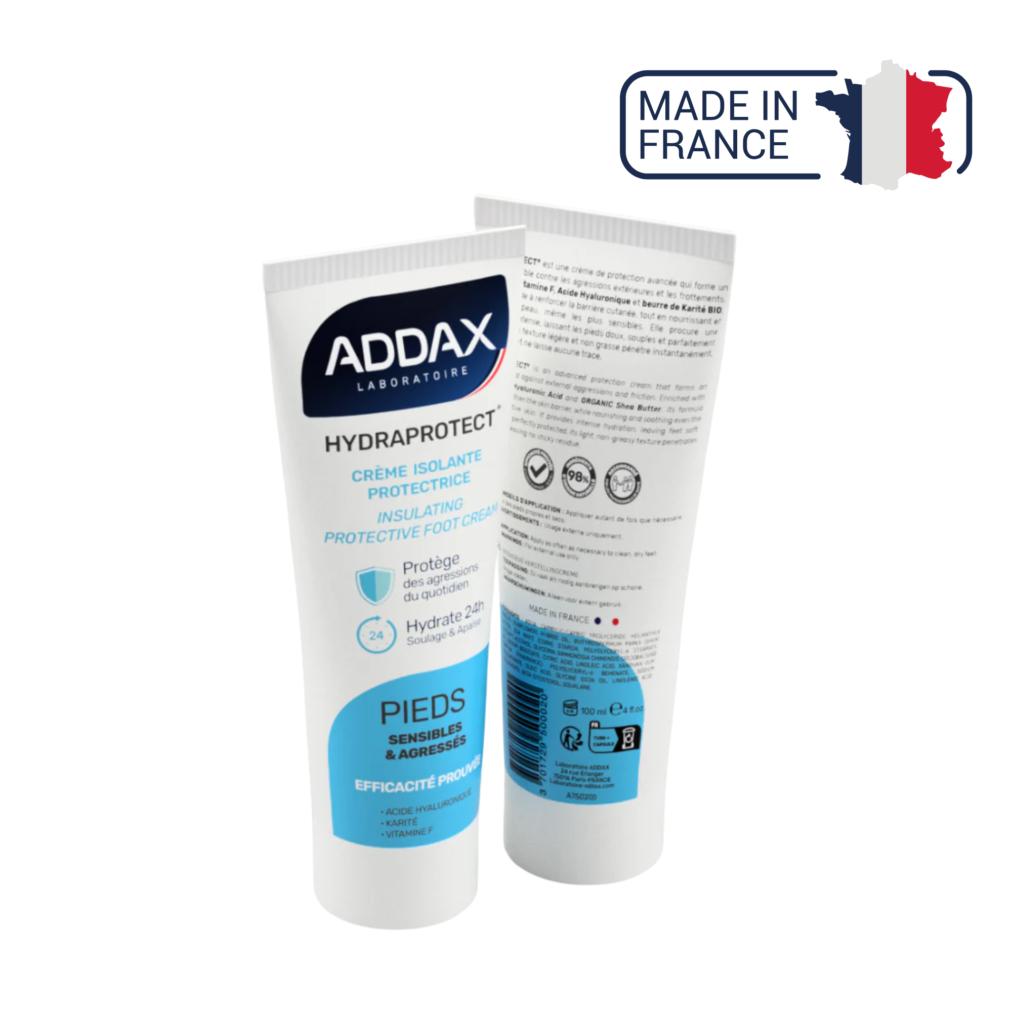 HYDRAPROTECT® - Crème pieds isolante protectrice - 100 ml - Laboratoire Addax