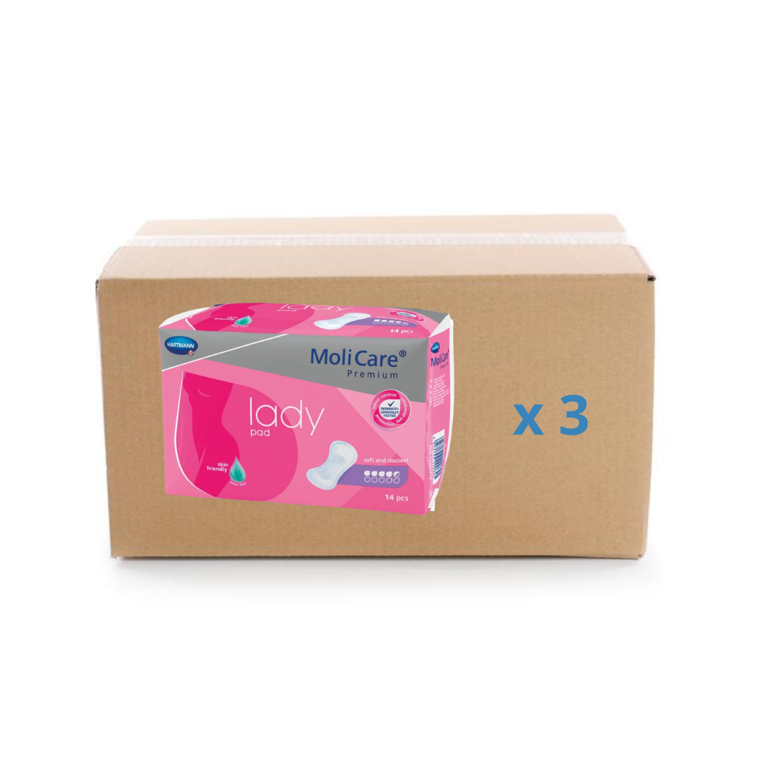 Protection anatomique Premium Lady Pad Molicare - 4.5 gouttes - carton 12x14U - Hartmann