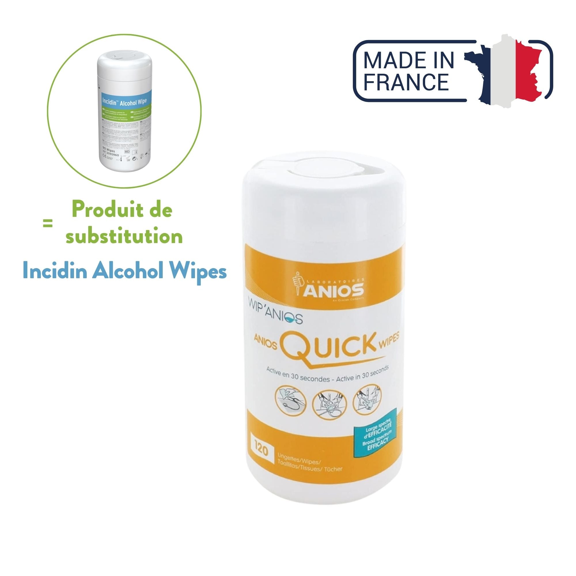 Linget'Anios Quick Wipes - Boite 120 Lingettes - Anios - My Médical